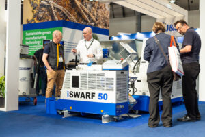 Hocker Polytechnik iswarf50 briquetting machine on J&S Engineering UK stand at MACH2024 exhibition